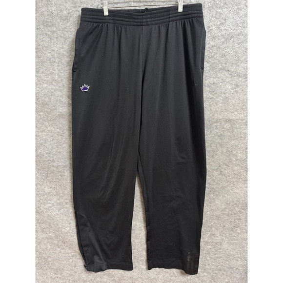 adidas Other - Adidas Track Pants 2XL Black Sacramento Kings NBA Warm Up Snap Game Day Gym READ